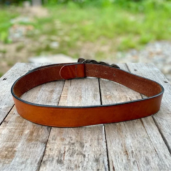 Vintage Tano leather made in Spain metal heart buckle belt - Picture 8 of 10